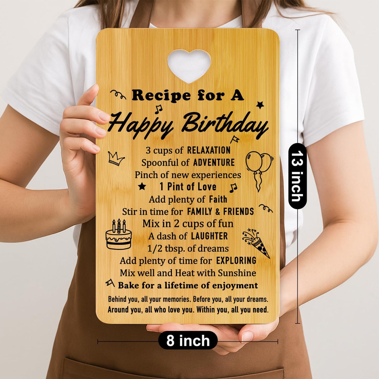 Unique Birthday Gift Decorative Bamboo Cutting Board Decor Kitchen Gifts for Friend Sister Kitchen Wood Gift Christmas Cheese Serving Boards Xmas Presents