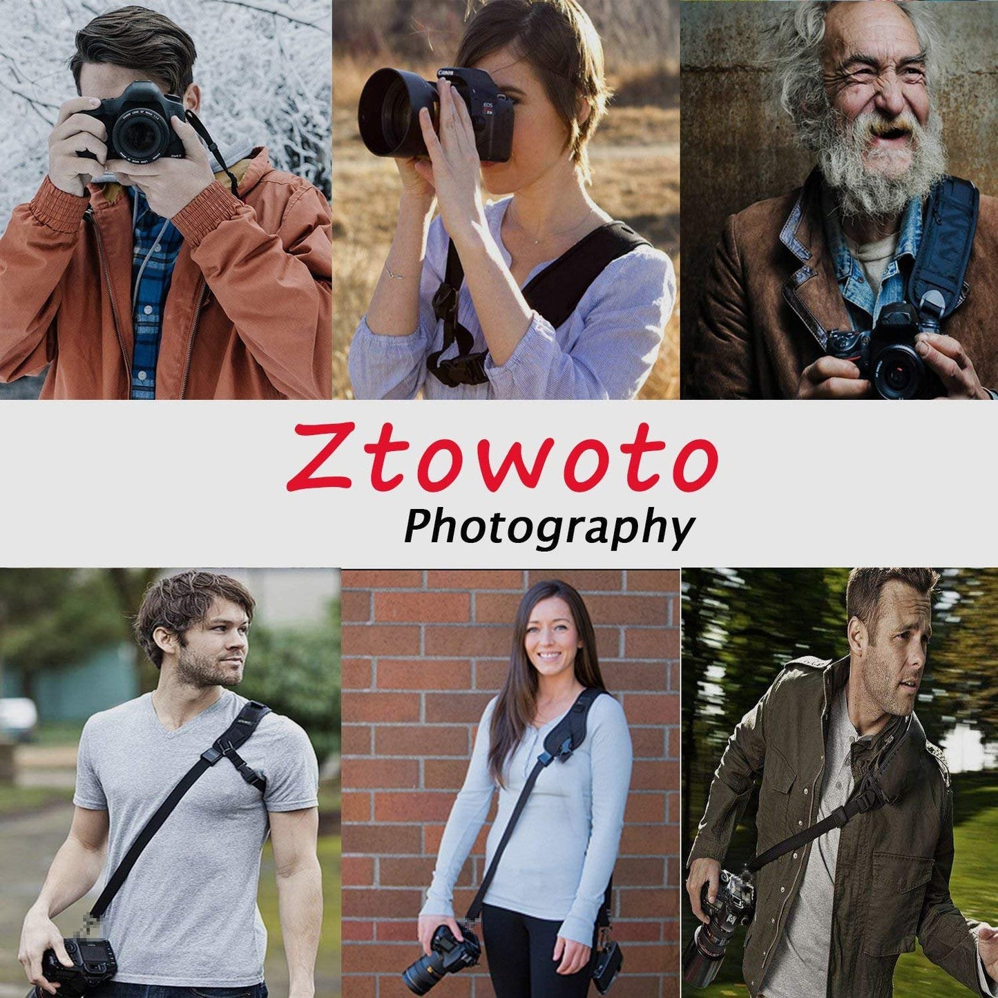 ztowoto Camera Shoulder Double Strap Harness Quick Release Adjustable Dual Camera Tether Strap with Safety Tether and Lens Cleaning Cloth for DSLR SLR Camera