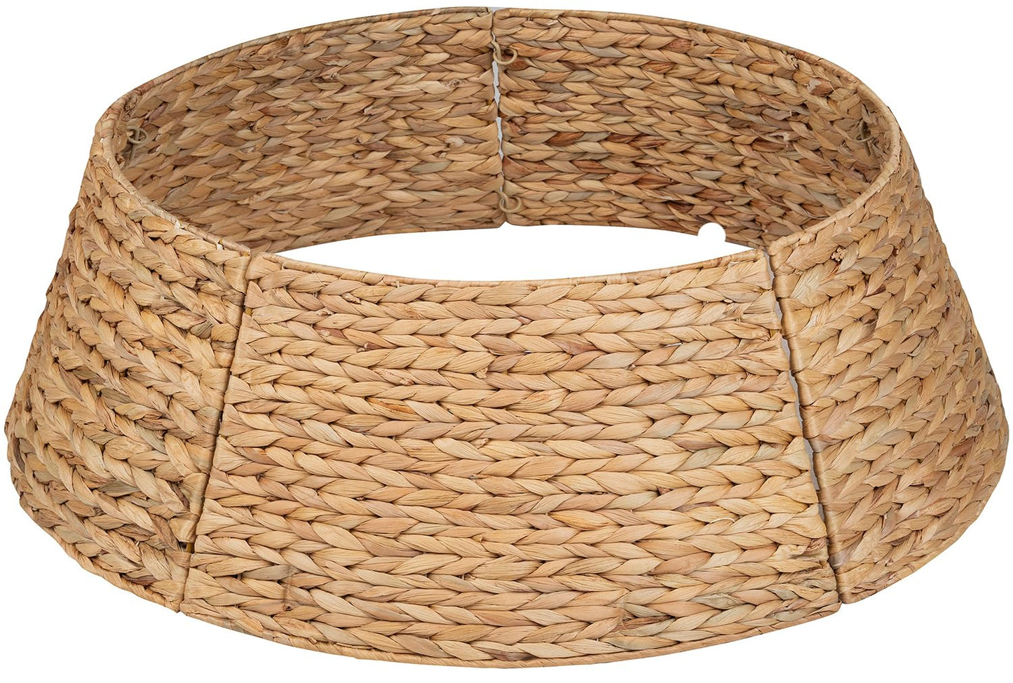 KOLWOVEN 28in Christmas Tree Collar Large to Small Christmas Tree, Woven Christmas Tree Ring Adjustable Skirt, Christmas Tree Skirt for Decoration, Base Protection from Pets (Water Hyacinth)