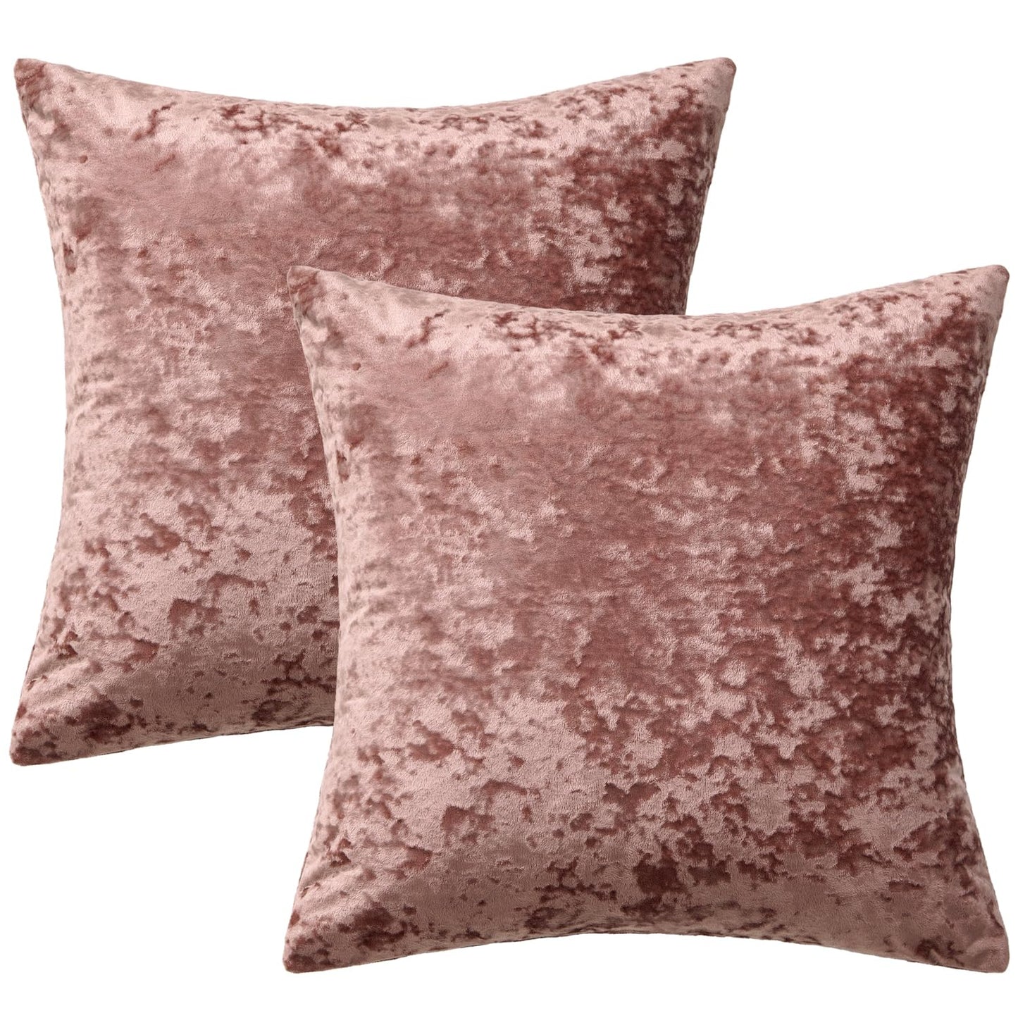 MIULEE Velvet Throw Pillow Covers Set of 2, Soft Neutral Decorative Valentine Spring Pillow Cases with Luxurious Textured Cushion Covers for Home Decor Couch Sofa Bed,Dusty Rose Pink 18x18 inch