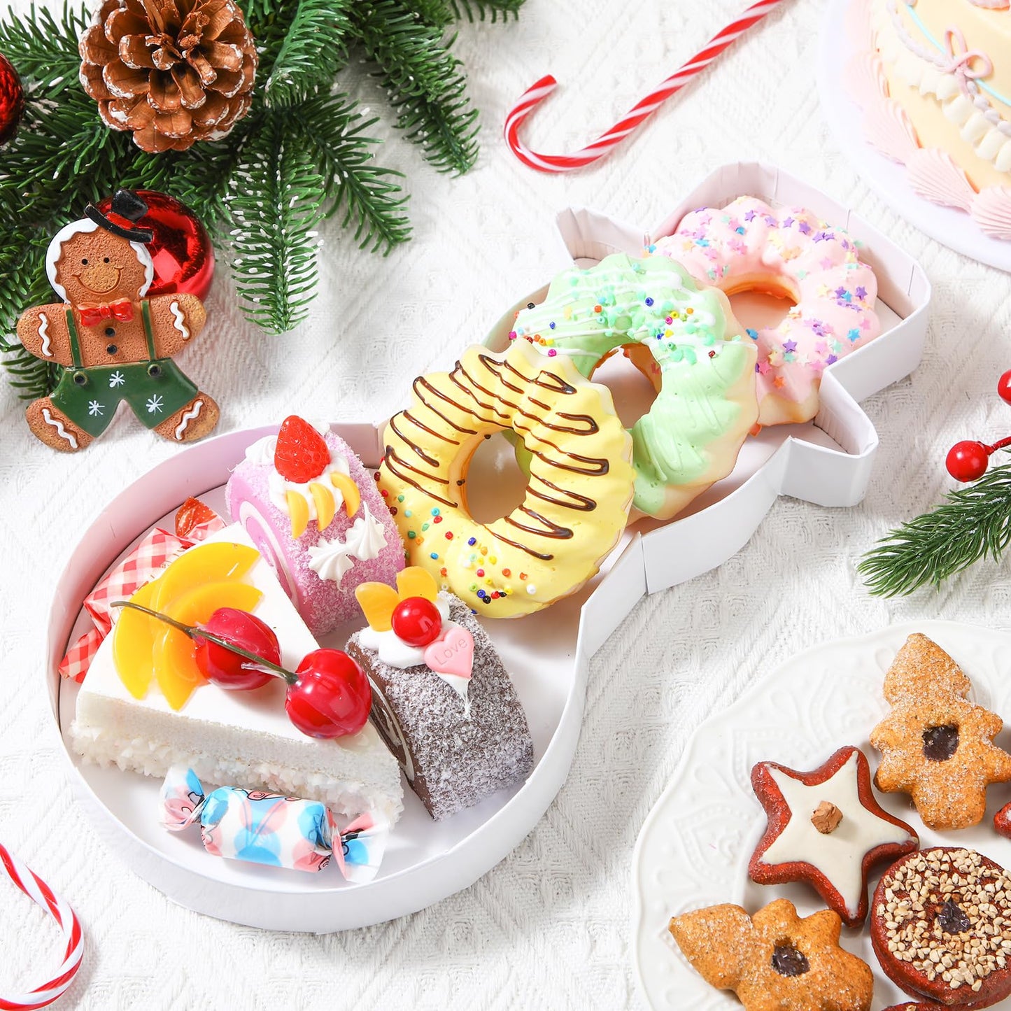 Dunzoom Large Christmas Cardboard Letter Charcuterie Box 12'' Fillable Tray Charcuterie Box for Christmas Party Decorations Chocolate Candy Cupcake Container(Snowman)