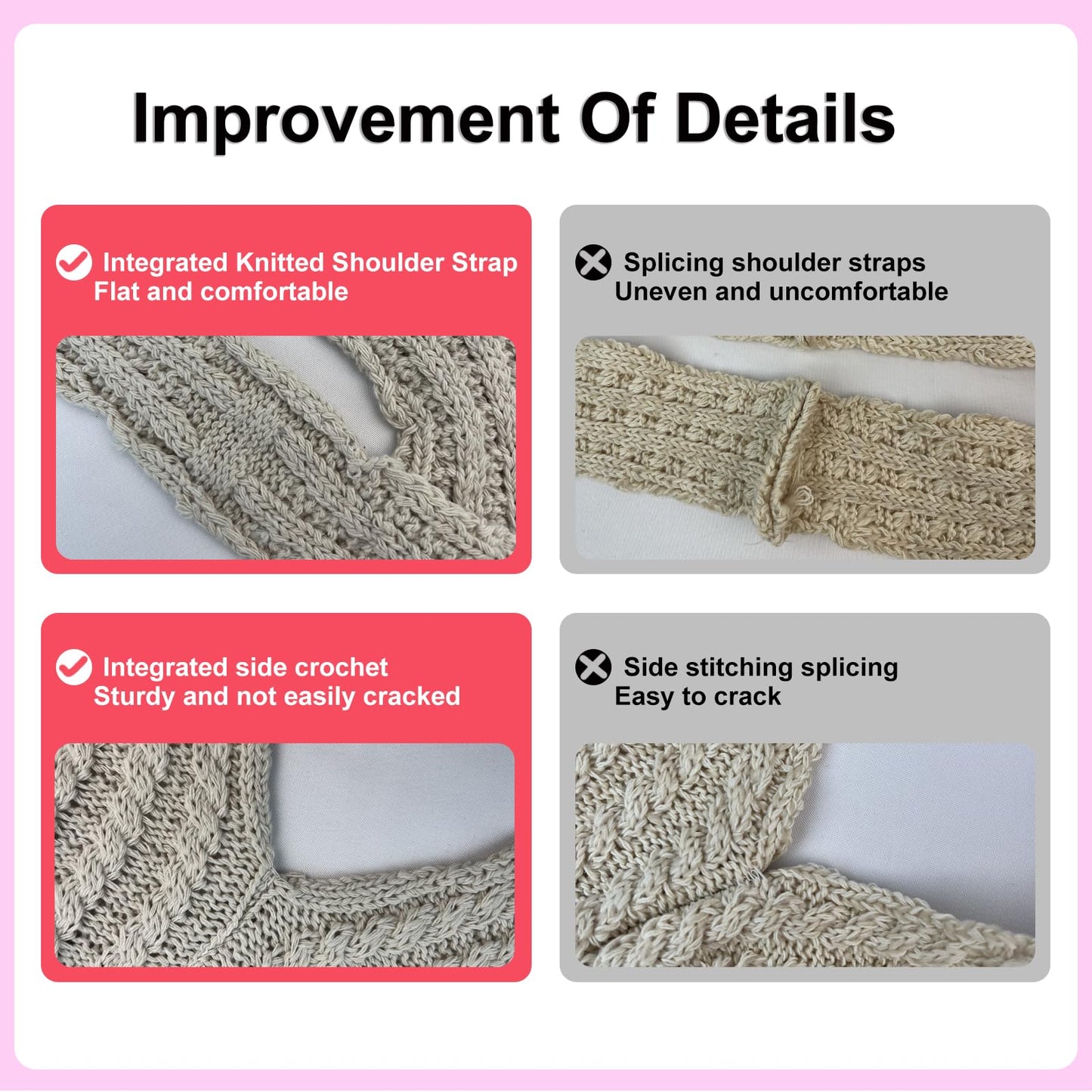CUNGGI Knitted Heart Tote Bag for Women,Soft Knit Shoulder Hobo Purse with Cute Heart Pattern, Summer Beach Handbag for Travel, Daily Use, Gifts (White)