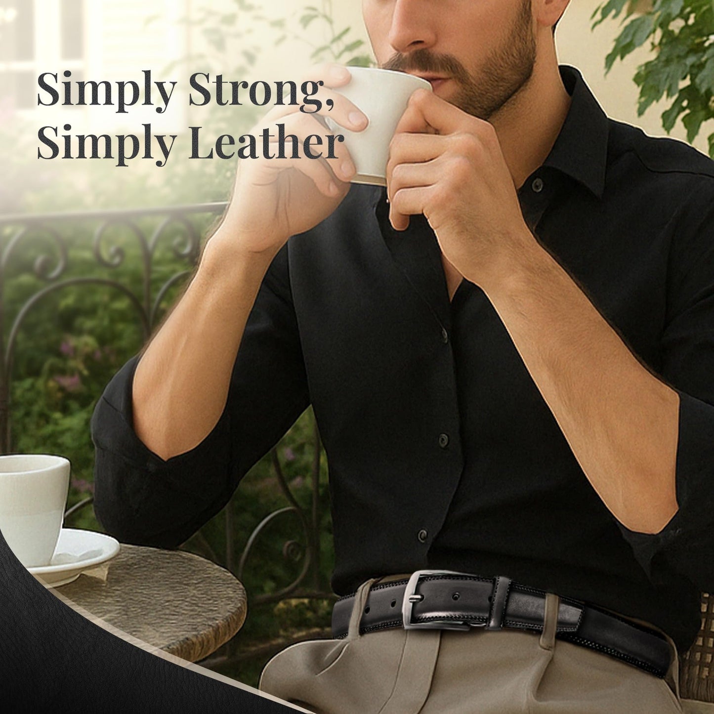Access Denied Genuine Leather Dress Belts For Men - Mens Belt For Suits, Jeans, Uniform Black Belt - Designed in the USA - Holiday Christmas Gifts For Men
