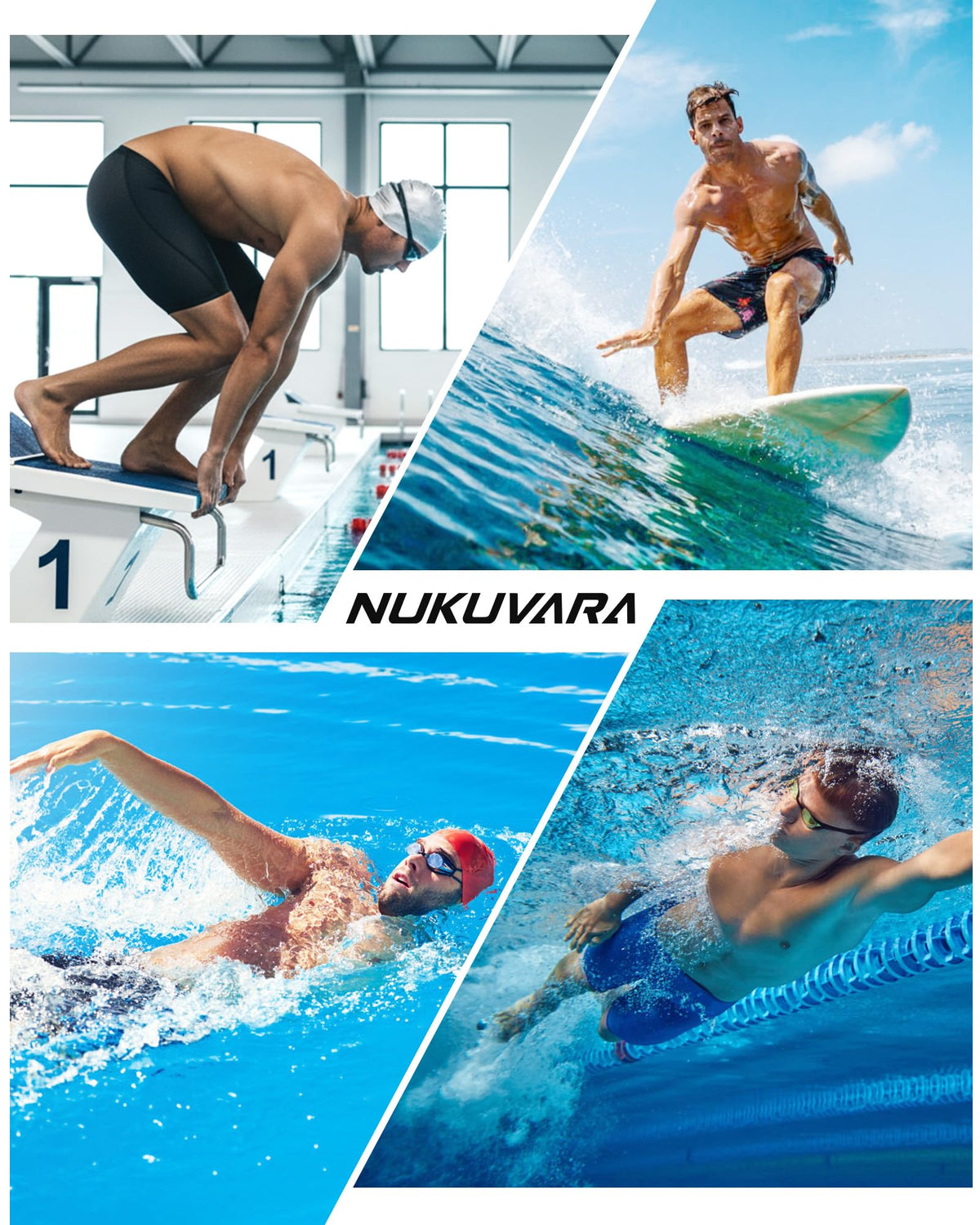 Nukuvara Men's Swim Jammers Competitive Racing Training Swimsuit Quick Dry Athletic Team Compression Swimming Shorts UPF50 Black 3XL