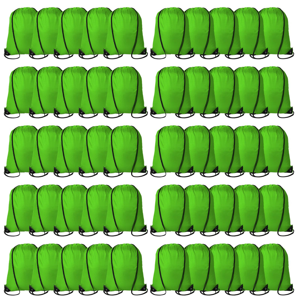 Topspeeder 60 Pieces Drawstring Backpack Bags Sports Sackpack Bulk Cinch Gym Bag for Women Men Outdoor Sports Backpack for St. Patrick's Day Gift (Green)