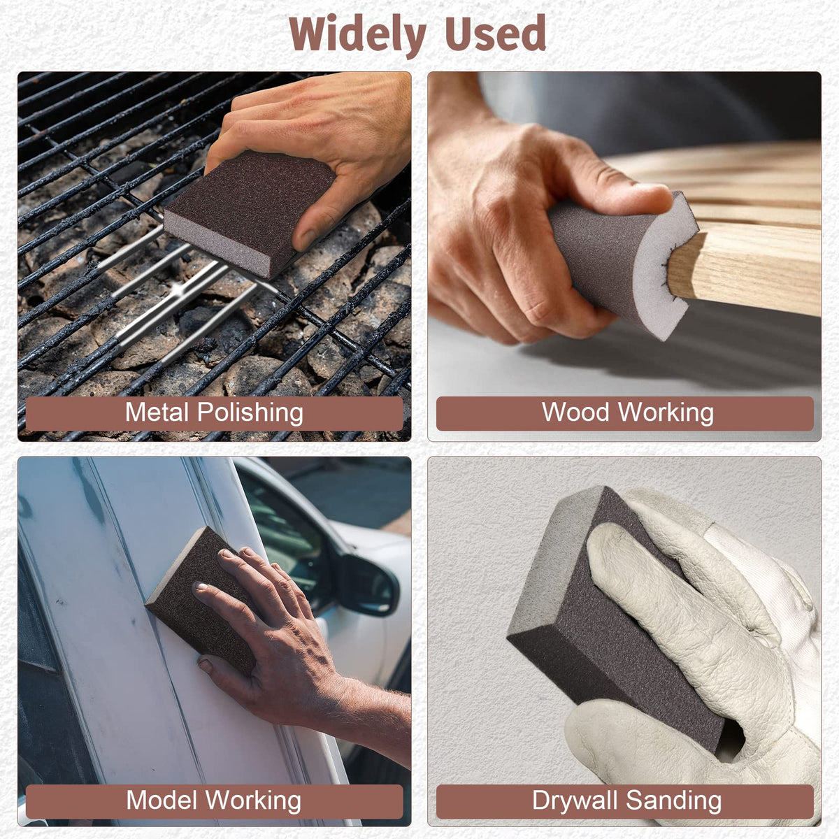 8PCS Sanding Sponge, Sanding Blocks of 60/80/120/220 Assorted Grits, Flexible & Reusable, Sandpaper Block for Wood Drywall Metal, Hand Sand Block for Wet or Dry Sanding, Flat or Curved Surfaces