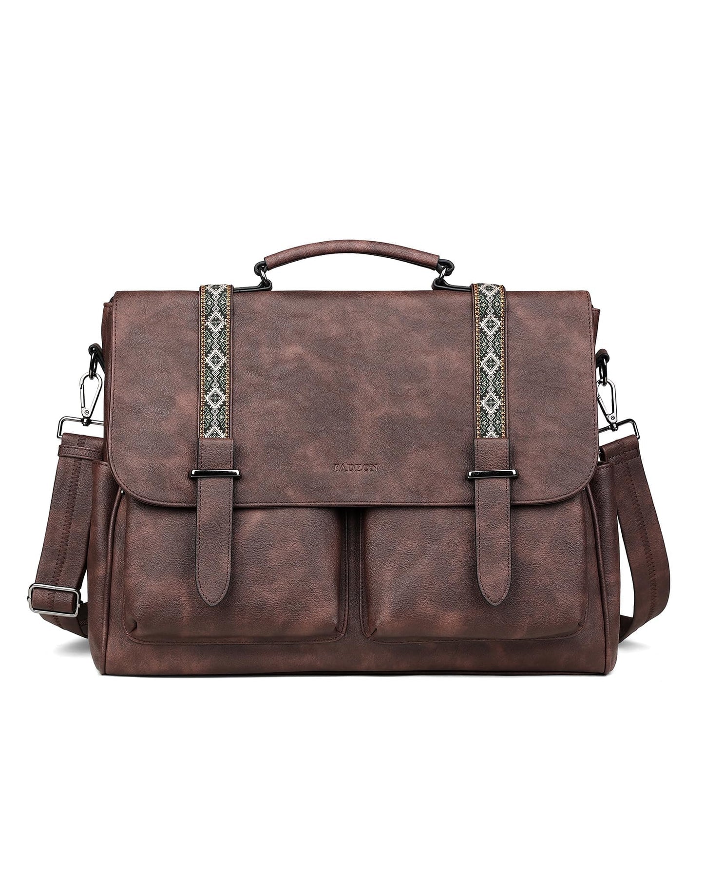 FADEON Messenger Bag for Women, Designer Leather Satchel Backpack Purses Large Laptop Briefcase Multi Pocket Shoulder Bags