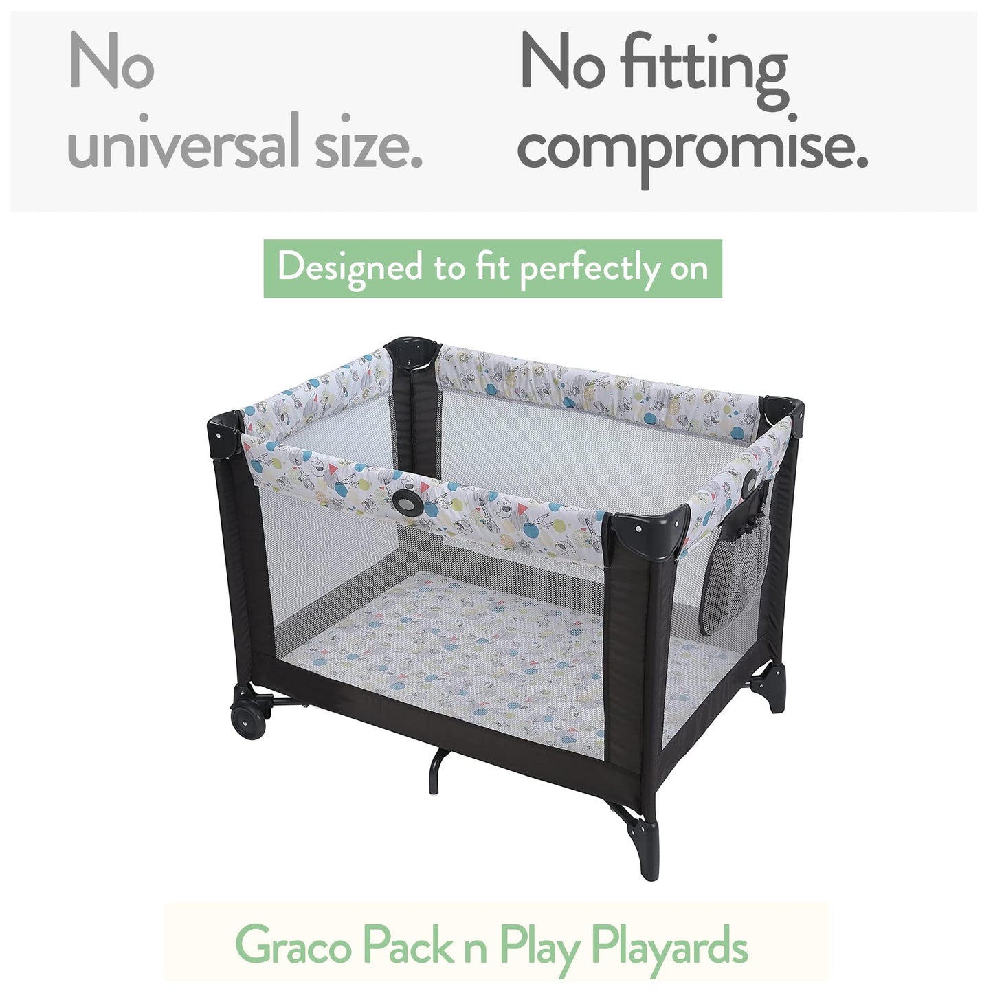 Pack and Play Sheets Fitted – Compatible with Graco Pack n Play Playard Crib and Other 27 x 39 Inch Playpen Mattress – Snuggly Soft 100% Jersey Cotton – Farm Animals – 2 Pack