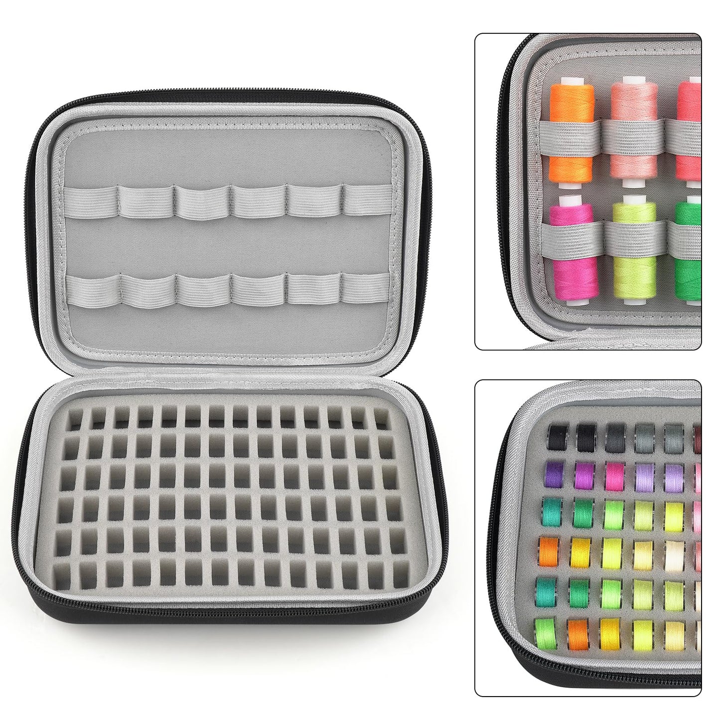 Bobbin Holder Case Thread Organizer, Spool Storage Container Holds Up to 84pcs Bobbins and 24pcs Sewing Thread Spools Compatible with Brother for Janome for Babylock for Singer (Box Only)