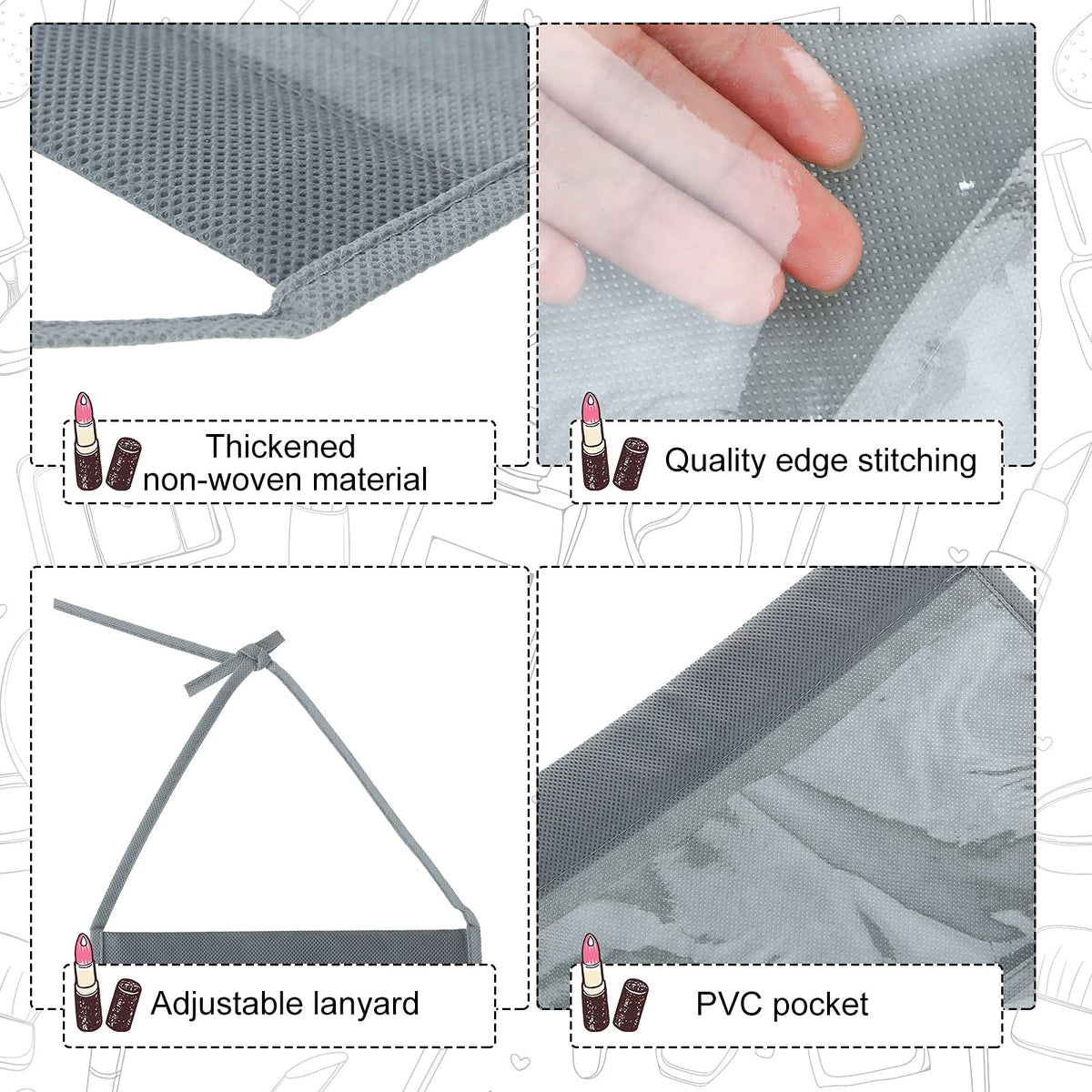 Shappy 2 Pcs Headband Organizer for Women Hanging Headband Holder with 16 Clear Pockets Headphone Storage Classroom for Cell Phones Calculator Hair Accessory(8.7 inches,Gray)