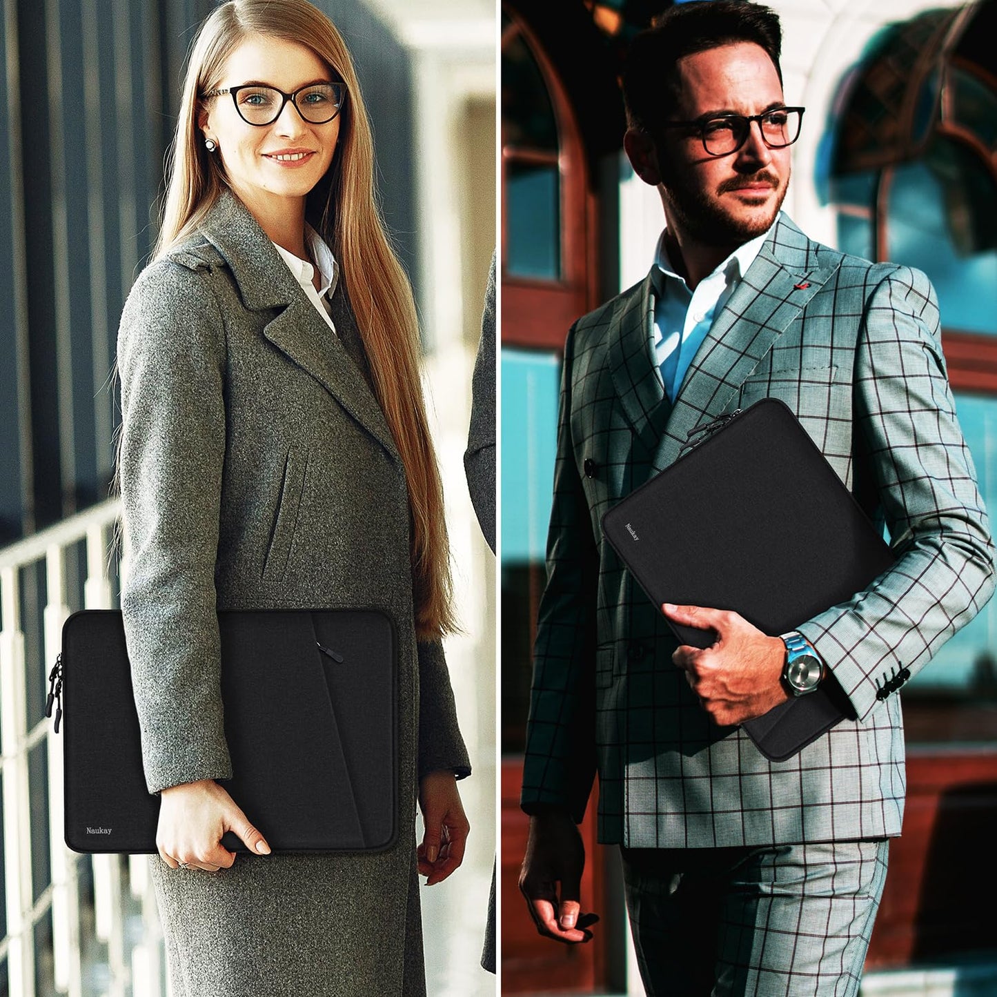 Laptop Sleeve Bag 14 inch, Shockproof Protective Computer Cover with Accessories Pocket, Portable Laptop Case Compatible for 14 inch MacBook Air/Pro, Dell, HP, Acer, Asus, Lenovo, Black