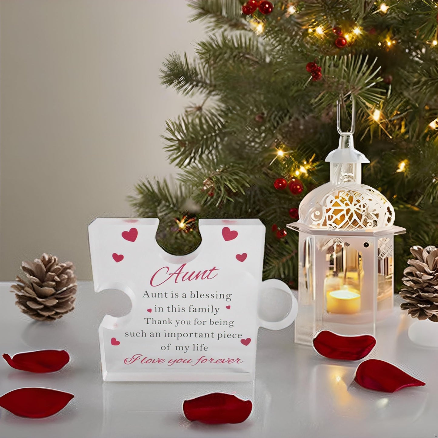 Personalized Engraved Acrylic Plaque - Unique Christmas & Birthday Gift Ideas for Aunt, Decorative Keepsake (For Aunt)