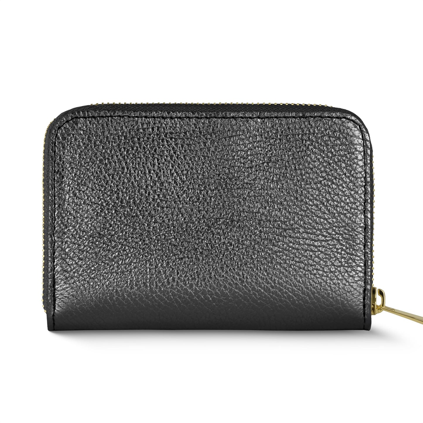 TAKEASY Italian Genuine Metallic Leather Wallet for Women with Zipper | Compact Rectangular Calfskin Card Holder Money Case (Black)