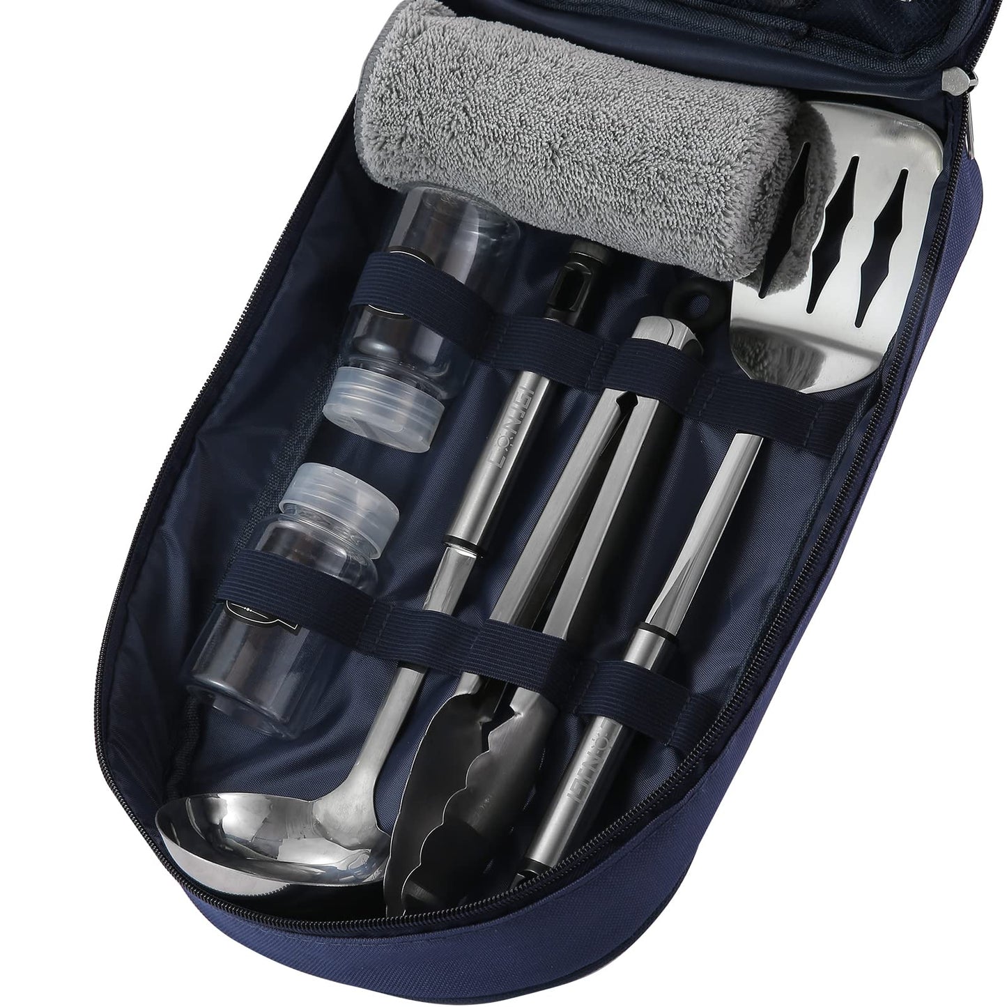 CONJGI Camping Cookware Storage Bag - Camping Cooking Utensils Set Bag Camping Tool Portable Storage Bag Suitable for Knife, Fork, Spoon, Chopping Board, Chef's Knife,Kitchenware Storage