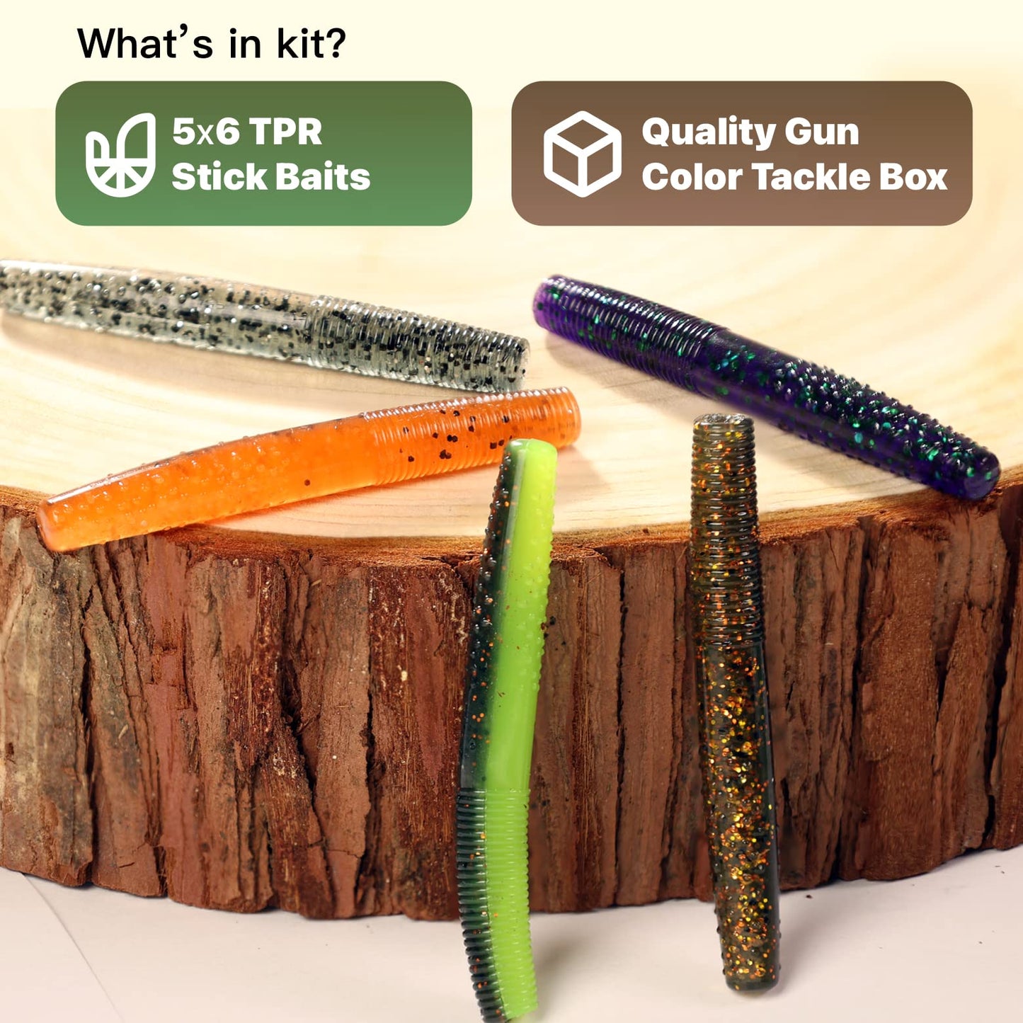 OJY&DOIIIY Plastic Worms for Bass Fishing,TRD Soft Plastic Fishing Lures for Ned Rig 30 PCs