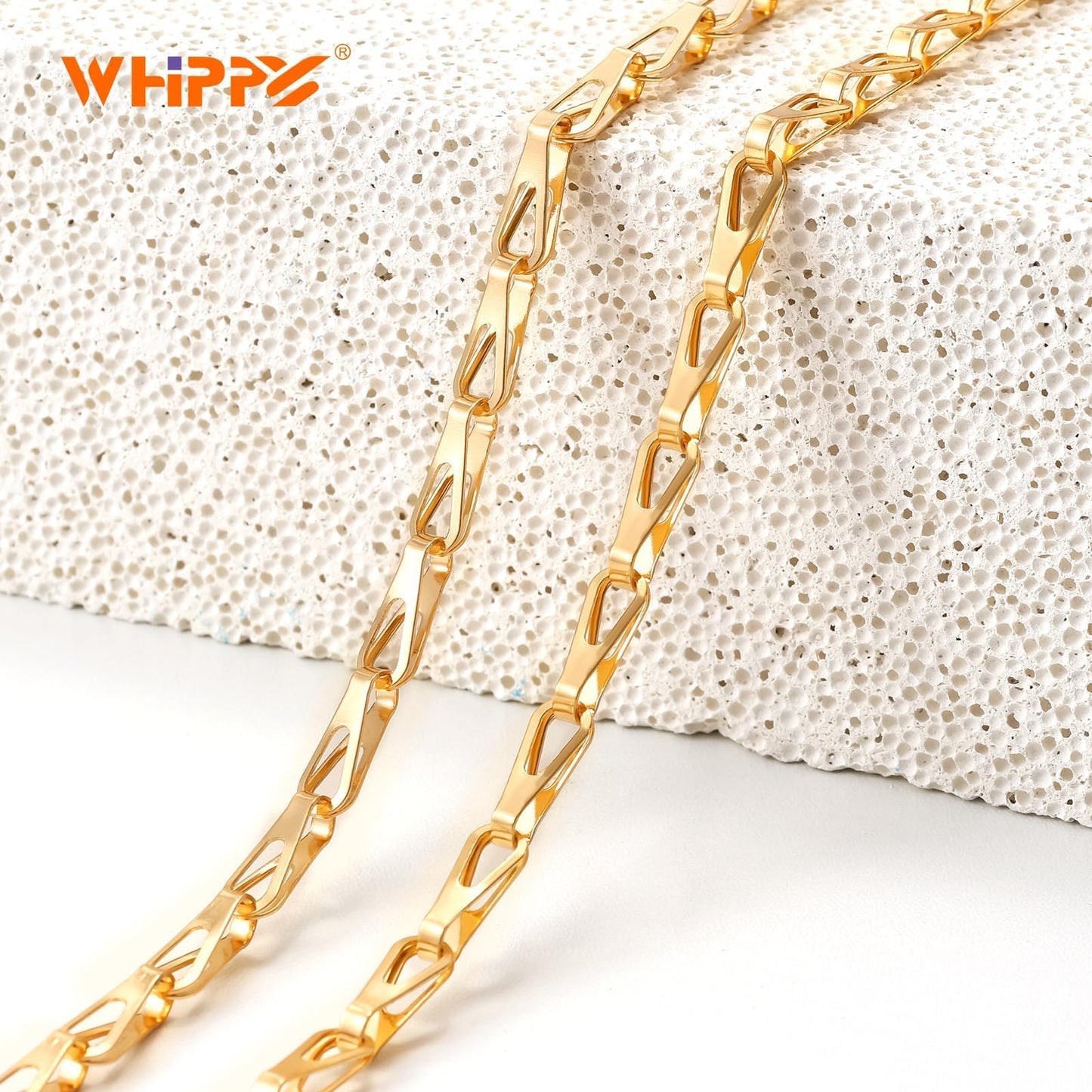 WHIPPY O-Ring Metal Waist Chain Belt Women Fashion Adjustable Body Link Belts for Jeans Dresses, Gold Link M