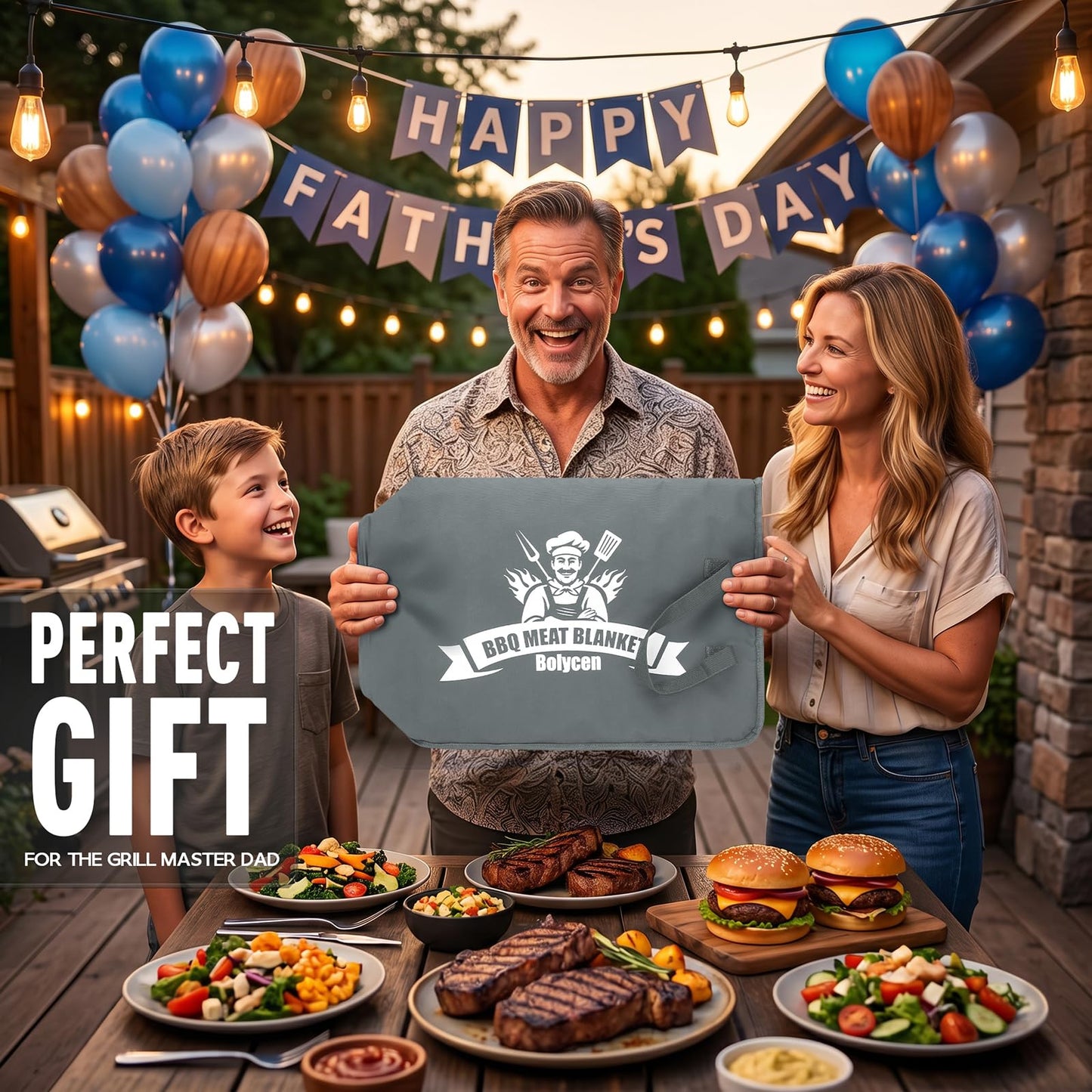 Upgraded Insulated BBQ Blanket for Resting Meat-BBQ Smoker Accessories Gifts for Men Dad Husband-Air Fryer/Kitchen/Camping/Baking/Party Essential-Bag for Brisket/Steak/Pork Shoulder/Turkey (21inch)