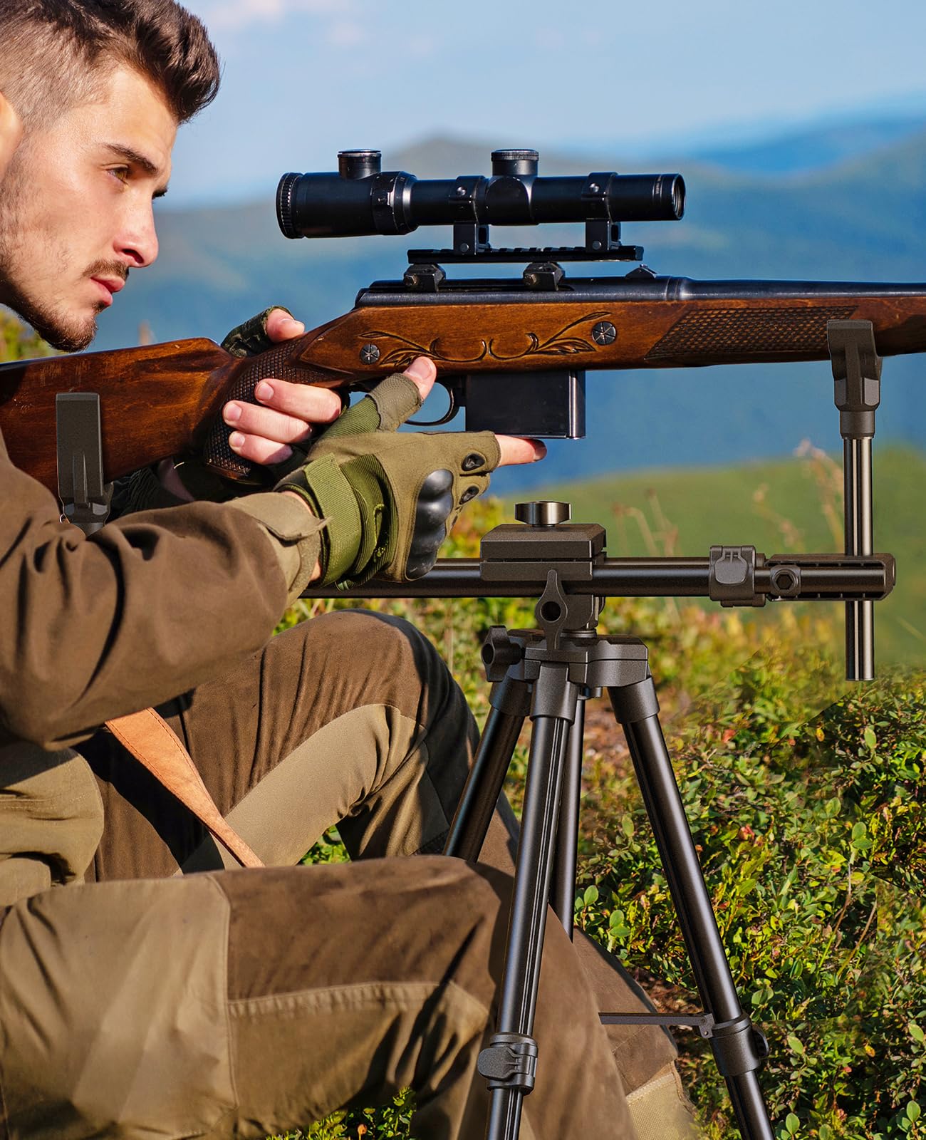 Trakiom Hunting Tripod Hunting Rests with Dual Frame, Increased Height 25.2 inches to 48.8 inches, Shooting Tripod Provide Maximum Shooting Stability for Outdoors, Ground Blinds