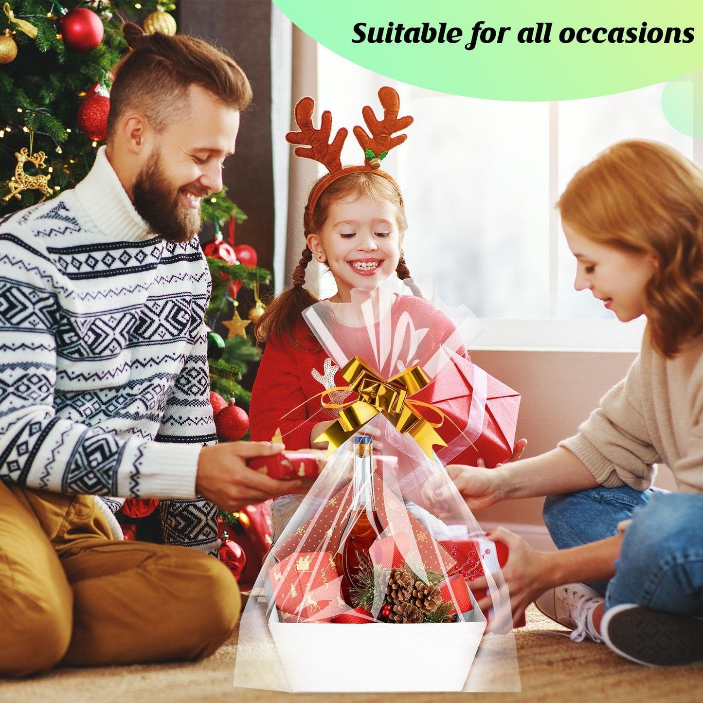 Fainne 74 Pcs Baskets for Gifts Empty Bulk DIY Empty Gift Basket Include 20 Kraft Cardboard Tray with Handles 30 Bags 24 Bows for Christmas Thanksgiving Birthdays Snacks Party, 8" x 6" x 3"(White)