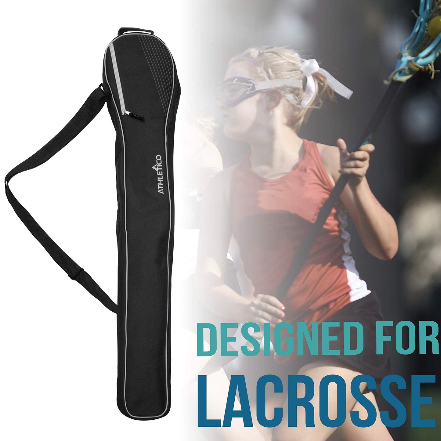 Athletico Lacrosse Stick Bag - Lax Equipment Bags (Black)