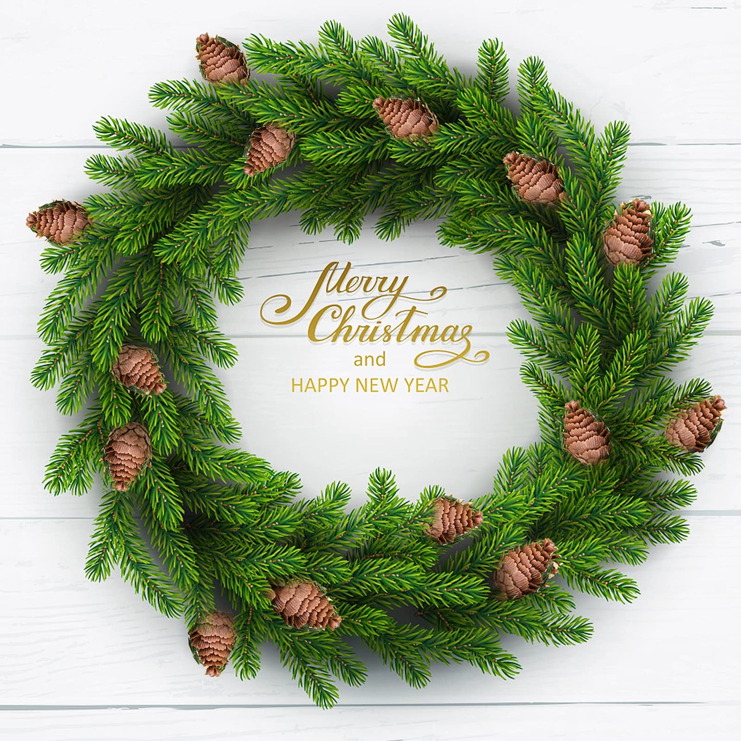 Watayo 8 Pcs Large Artificial Pine Needles Branches- 16" x 7" Christmas Fake Greenery Pine Picks with Pinecone- Faux Pine Leaves Sprigs for Christmas Garland Wreath & Home Garden Decoration