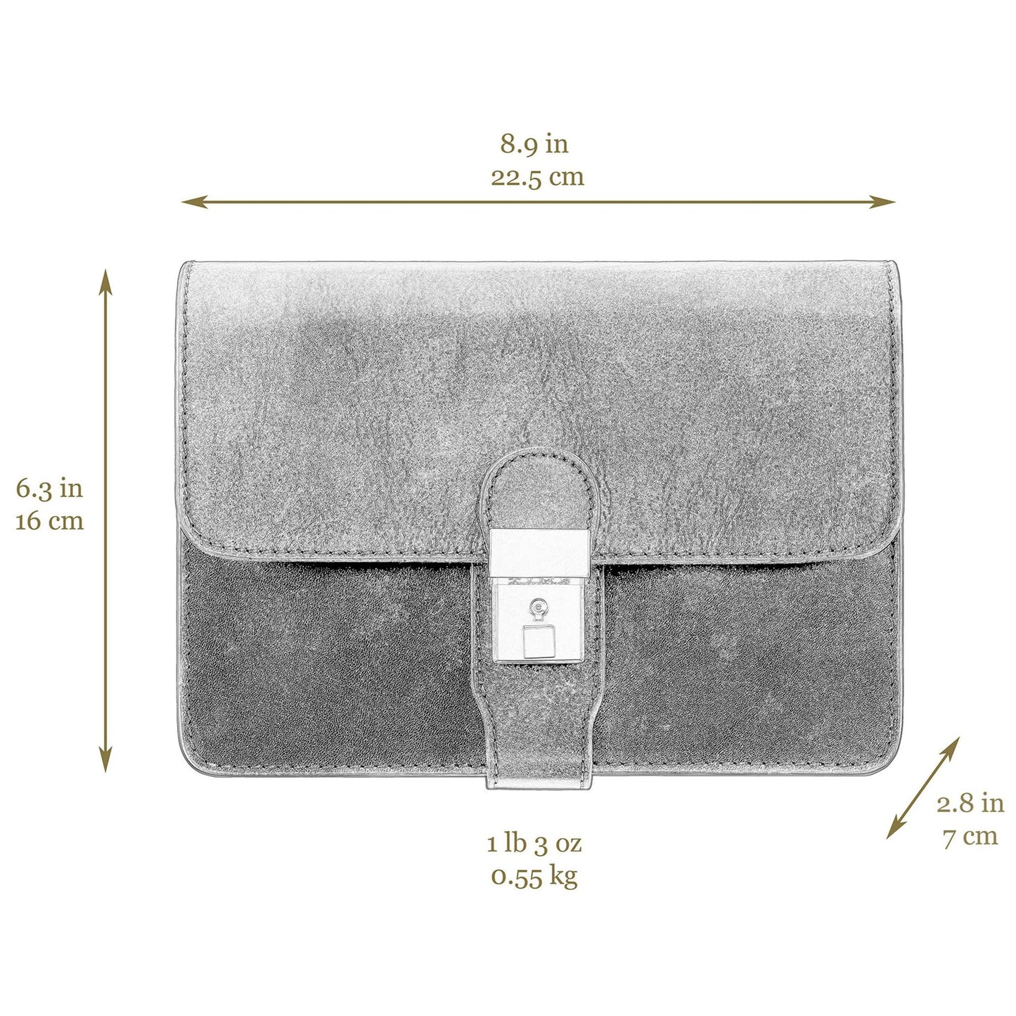 Time Resistance Leather Clutch - Organizer Bag for Men - Wrist Bag - Briefcase Handmade in Italy (Cognac Brown) - Handbag for Men - Gift Box Included