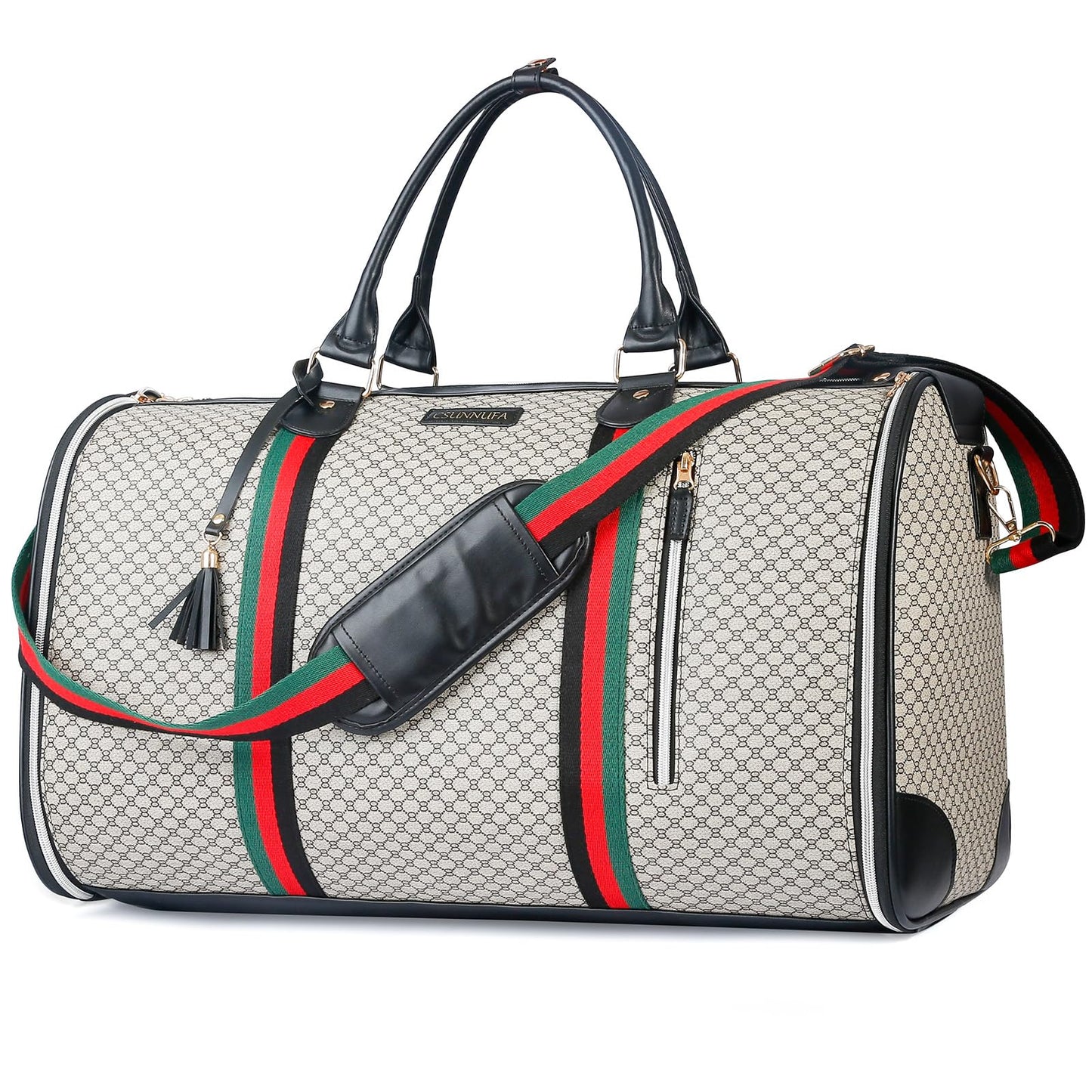 CSUNNUFA Convertible Garment Bags for Travel, Carry on Garment Duffel Bags with Shoe Pouch Weekender Bag for Men Women 2 in 1 Hanging Suitcase Suit for Business Trip, Vacation (Ebony)