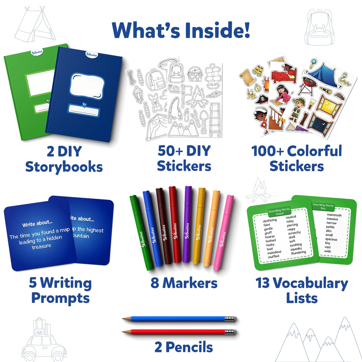 Skillmatics Storybook Art Kit - Create Adventure Stories, DIY Craft & Writing Kit with 300+ Stickers, Scrapbooking & Journal Activity, Gifts for Kids Ages 5, 6, 7, 8, 9, 10