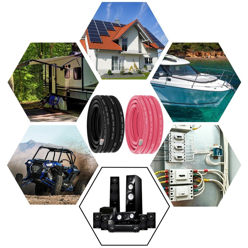 6 Gauge Marine Wire 6 AWG Marine Grade Wire Include 6 Gauge 20FT Red & 20FT Black,6 AWG Tinned Copper Electrical Cable for Boat Speaker Battery Lighting Solar Panel Automotive Camper Trailer
