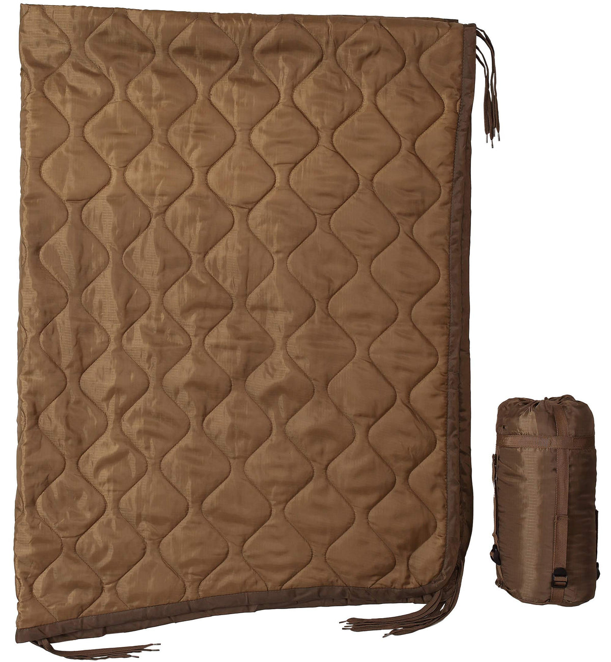 USGI Industries Military Woobie Blanket | Thermal Insulated Camping Blanket, Poncho Liner | Large, Portable, Insulation, Water-Resistant, for Hiking, Survival | Compression Carry Bag