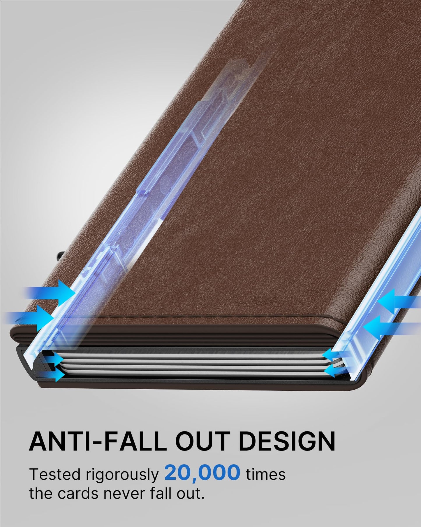 typecase Mens Wallet Card Holder: Pop Up Aluminum Case, Genuine Leather, Smart, RFID Blocking, Slim, Minimalist, Front Pocket - 9-14 Card Capacity | ID Window | Cash Slot (Black Brown)