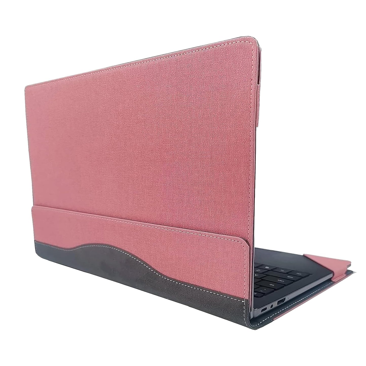 RUNMEIJIA Laptop Cover for Dell Latitude 5450 5440 5430 5420 Series 14 inch 2021~2024 Notebook PC .2-in-1 Detachable PU Leather Notebook (Pink)