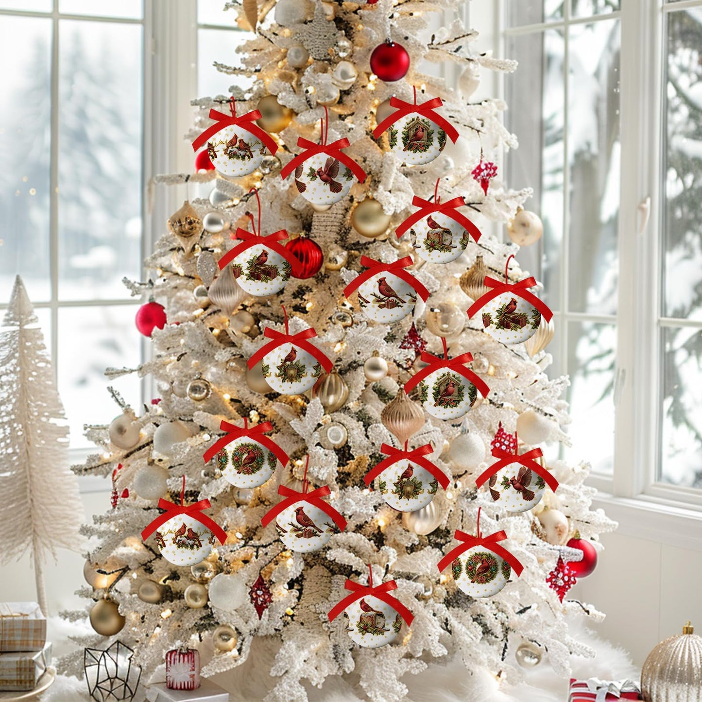 Christmas Decor - Cardinal Christmas Tree Decorations Religious Jesus Hanging Ornaments Balls, Cute Decorations Ball 2.36 Inch for Xmas Tree Party Home Holiday,Xmas Gifts Set of 16Pcs