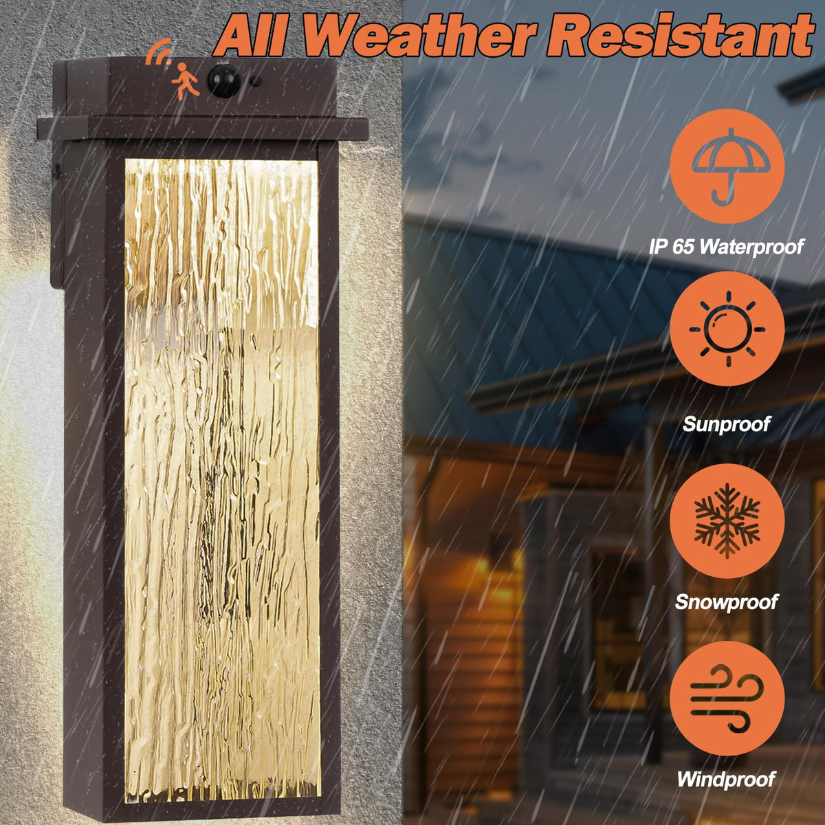 VenzBlomia 20·LED Outdoor Wall Sconce, Motion Sensor, Waterproof, Oil Rubbed Bronze, 2 Pack