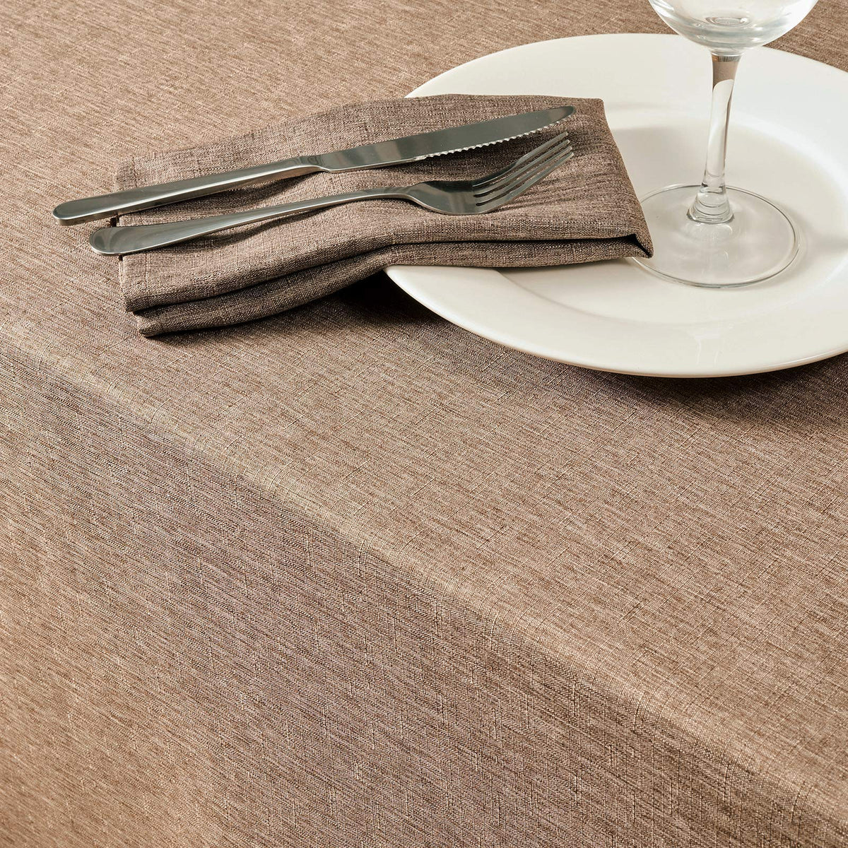 Mebakuk Rectangle Table Cloth Linen Farmhouse Tablecloth Waterproof Anti-Shrink Soft and Wrinkle Resistant Decorative Fabric Table Cover for Kitchen (Flaxen, 60" x 104" (8-10 Seats))