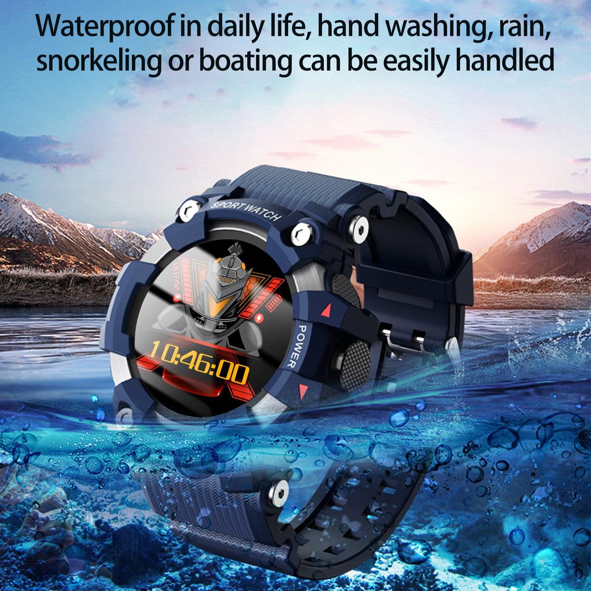 AOSLSI Watch Compass, Altimeter Barometer Thermometer Temperature, Pedometer Watch, Watch Compass, Altimeter Barometer Thermometer Temperature, Pedometer WArmy Waterproof Outdoors Sport Digital Watch for Men, Black