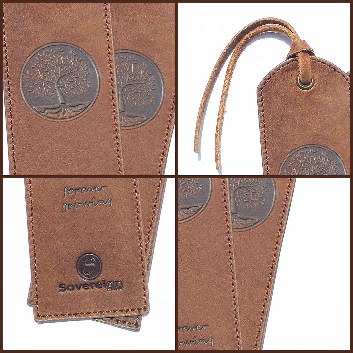 Tree of Life Leather Bookmark Handmade - 2 Genuine Leather Bookmarks for Men and Women with Unique Tree of Life Design - Perfect Book Lovers Gift for Bookworms and Readers