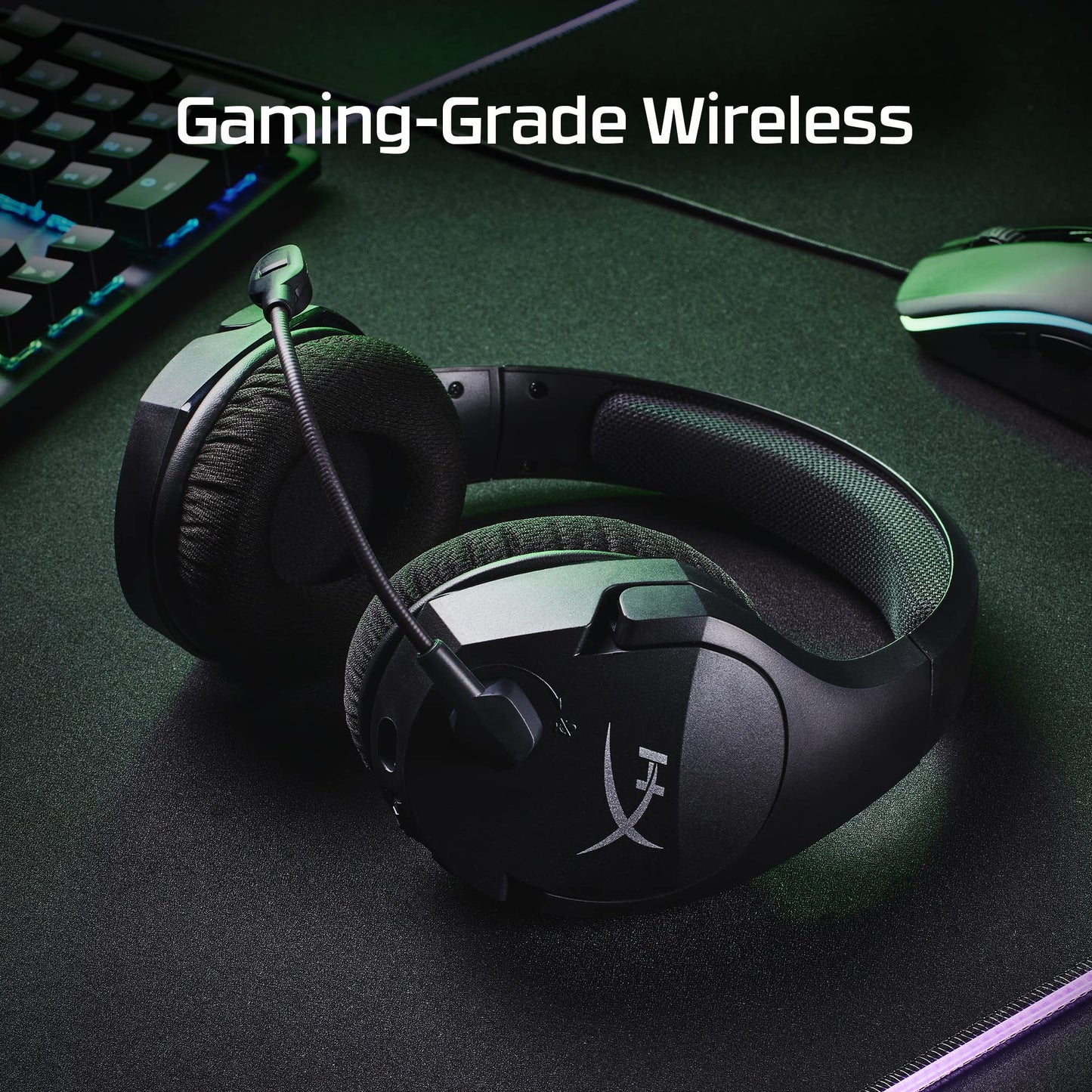 HyperX Cloud Stinger Core – Wireless Lightweight Gaming Headset, DTS Headphone:X spatial audio, Noise Cancelling Microphone, For PC, Black