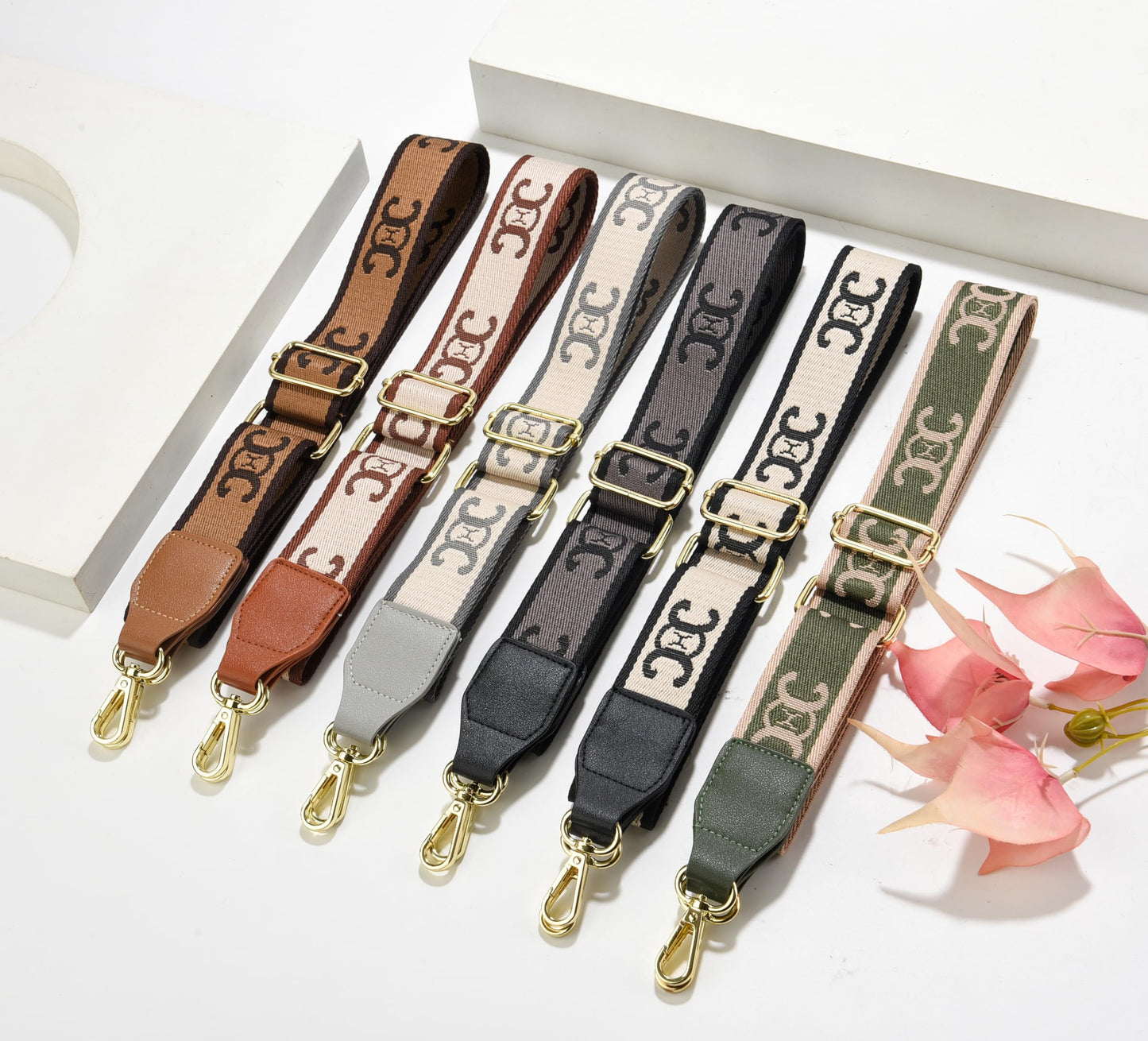 LEMEDE Purse Strap Wide Replacement Crossbody Bag Straps, 1.5" Canvas Handbag Shoulder Strap, Adjustable Tote Belt(Gold Hardware