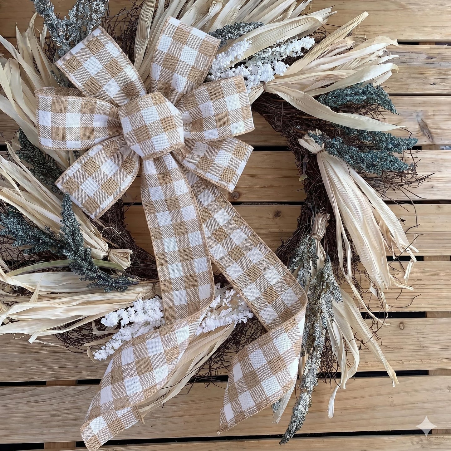 Tan Plaid Wired Edge Ribbon - 2 1/2" x 10 Yards, Mother's Day, Father's Day, Wreath, Rustic Farmhouse, Country Style, Wedding Decoration, Birthday, Anniversary, Gift Bows, DIY, Crafts, Fall, Christmas