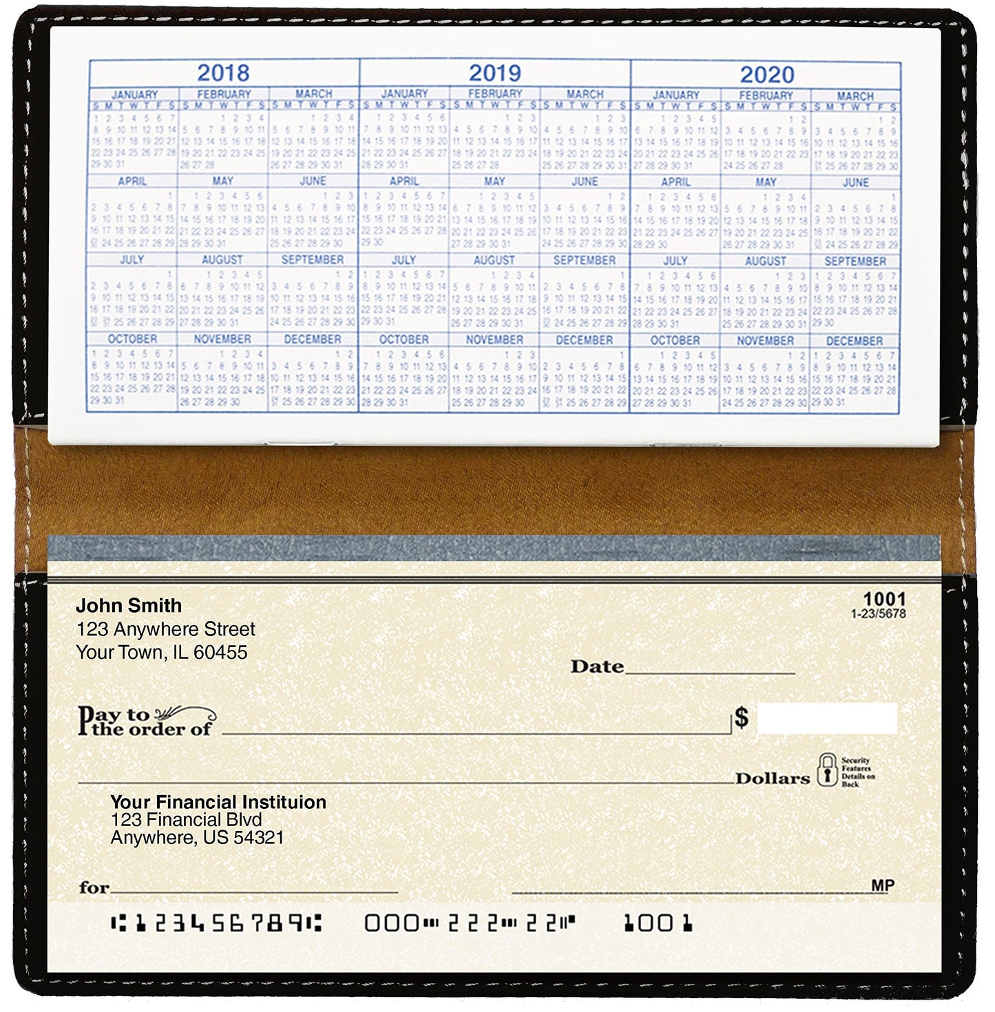 Big Horn Buck Laser Engraved Leatherette Checkbook Cover