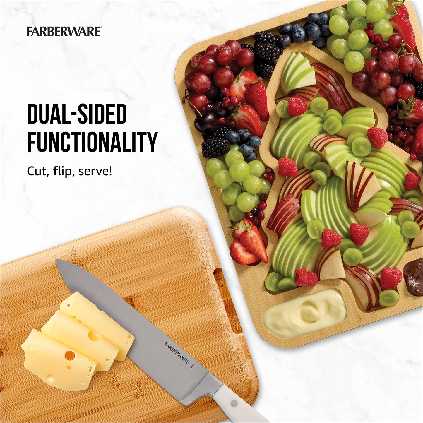 Farberware Tree Build-A-Board with Clear Locking Lid – Holiday Prep and Serve Board for Charcuterie, Cookies, Candy, and Seasonal Entertaining