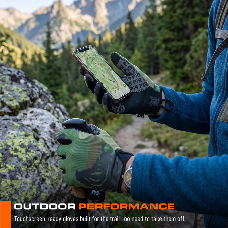 PIG FDT Delta Utility Gloves, Touchscreen Compatible, High Dexterity for Shooting Sports, 1 Pair, Multicam, 2X-Large