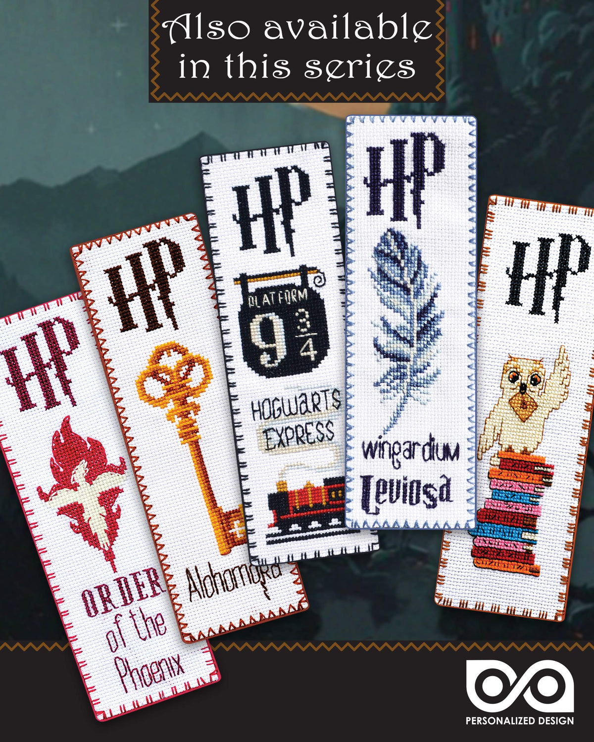 Personalized.Design Cross Stitch Kit for Beginners “Always” - Deathly Hallows DIY Embroidery Bookmark