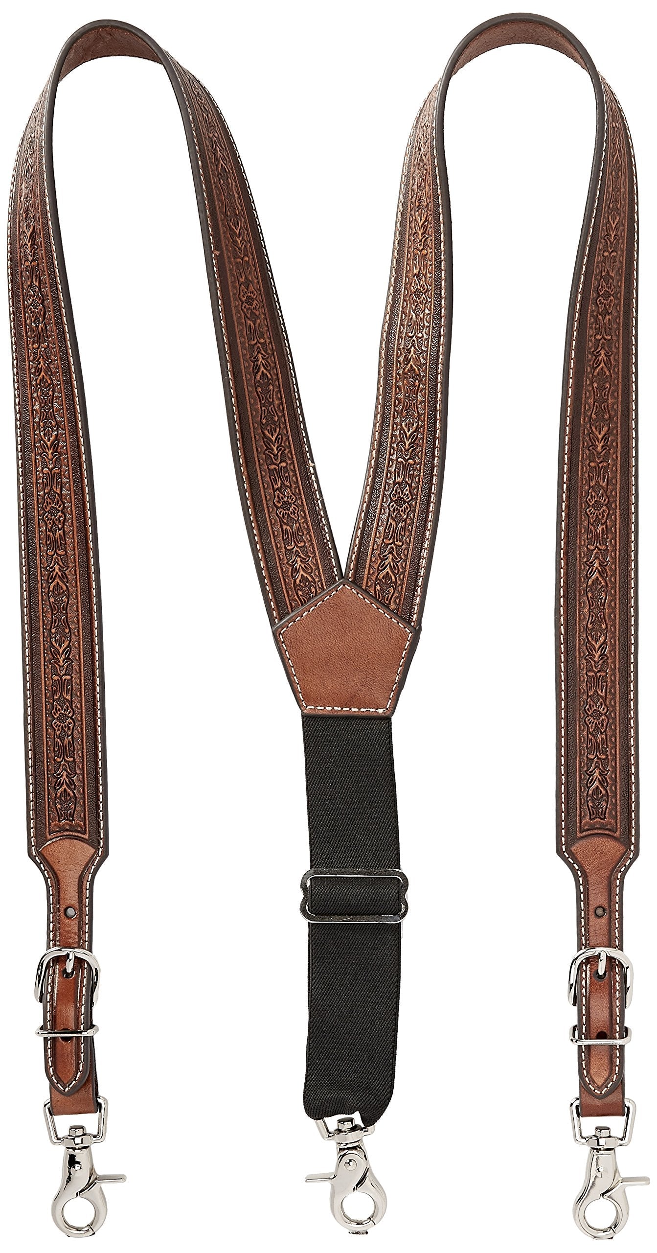 Nocona Men's Detail Tool Leather Suspender, tan, X-Large