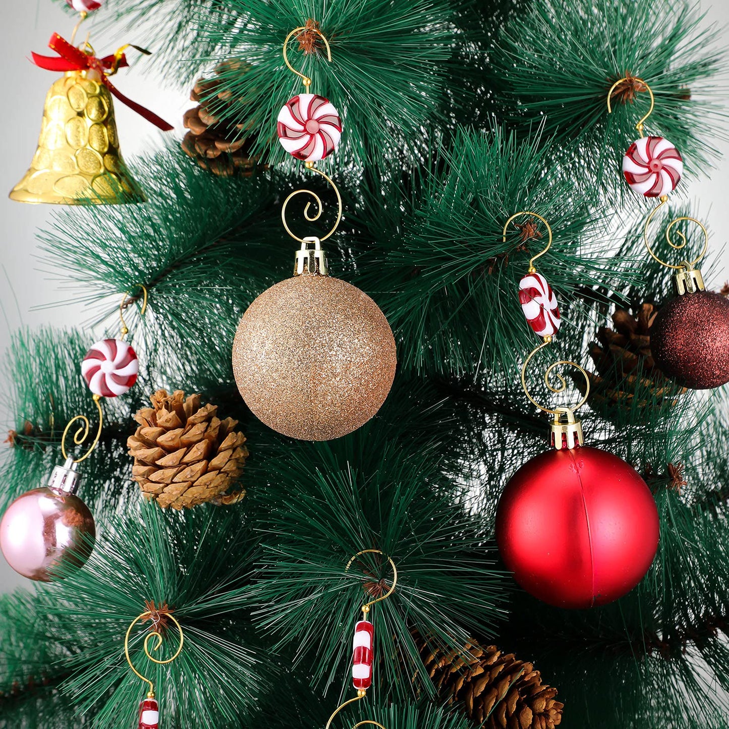 Hotop 20 Pieces Christmas Ornament Hooks Candy Ornament Hooks Candy Bead Wire Hangers Tree Decorating Hangers Decor for Christmas Tree Decoration