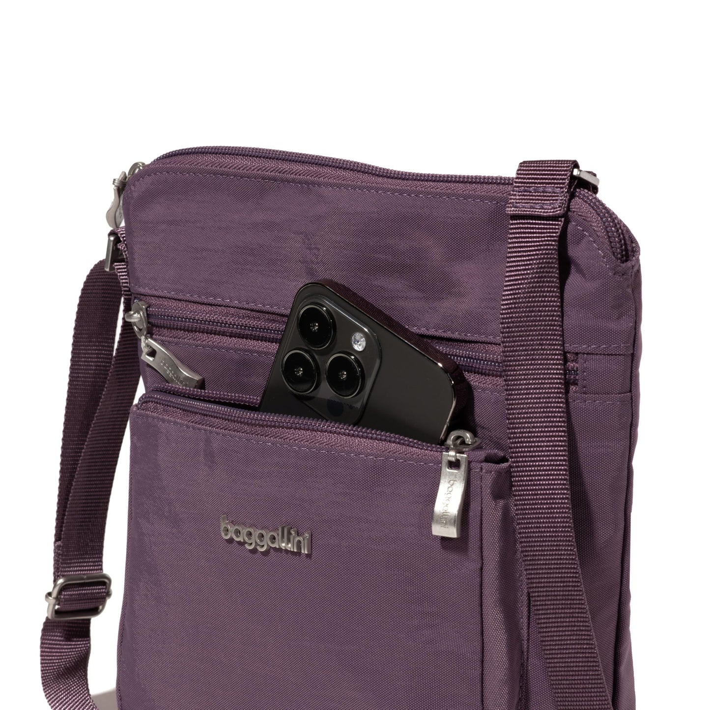 Baggallini Pocket Crossbody Bags for Women 8x8 Small Lightweight Durable Water-resistant Travel Purse W/Rfid