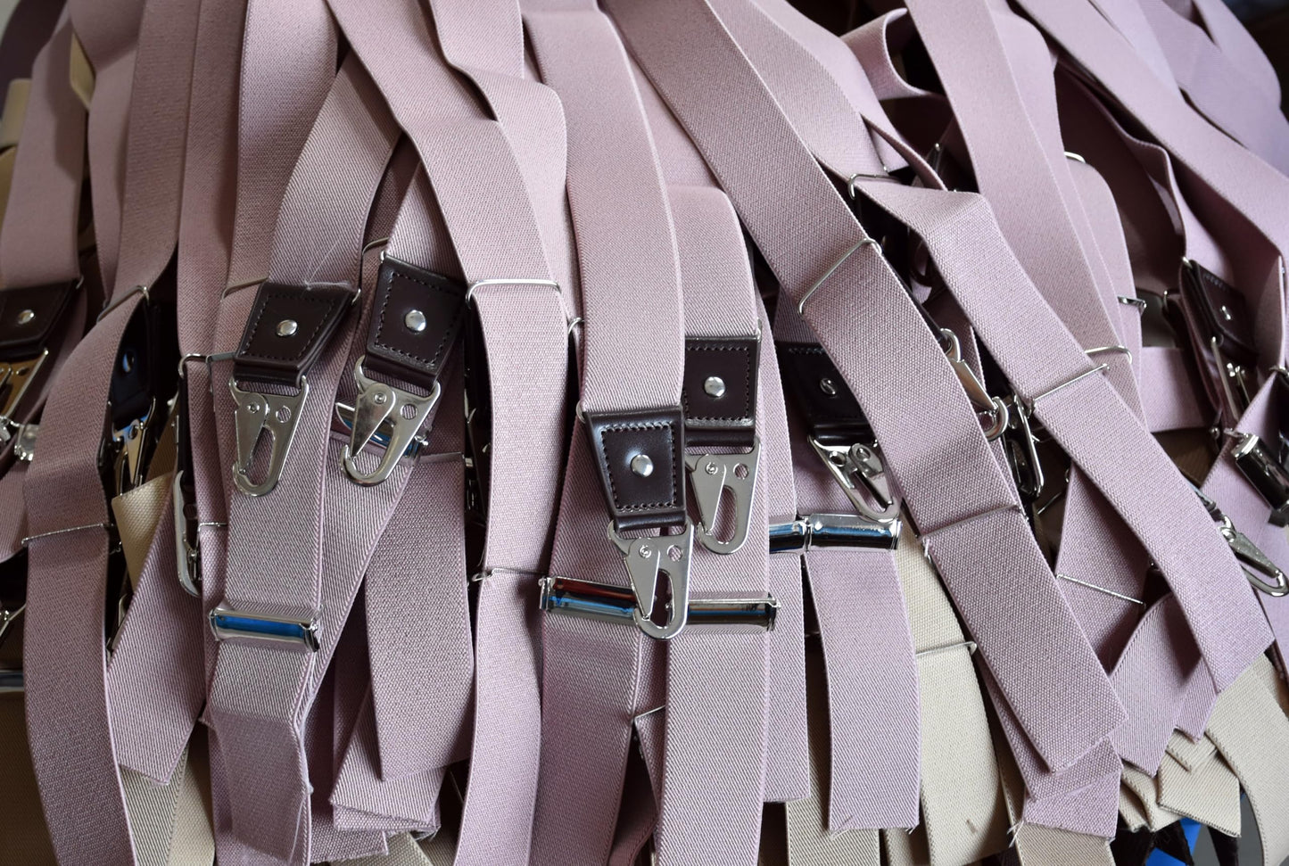 JRHEJTFZ Suspenders for Men with Snap Hooks Heavy Duty Adjustable 1.4 inches Wide White