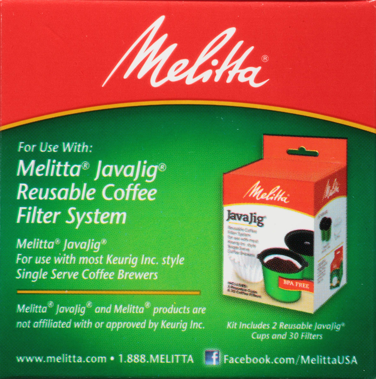 Melitta JavaJig Replacement Single-Serve Paper Coffee Filters, White, 60 Count