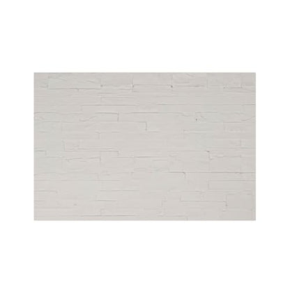 3D Wall Panels - 1PCS 7.9"x11.8" Faux Stone Wall Covering - MCM Modified Clay Material for Home Art, Accent Brick, Modern Exterior/Interior Decoration, Sample-Reef White